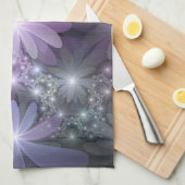 Bed van Flowers Trendy Shiny Abstract Fractal Art Theedoek (Quarter Fold)