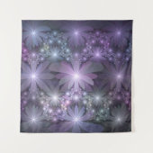 Bed van Flowers Trendy Shiny Abstract Fractal Art Wandkleed (Voorkant)