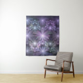 Bed van Flowers Trendy Shiny Abstract Fractal Art Wandkleed (In situ)