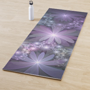 Bed van Flowers Trendy Shiny Abstract Fractal Art Yogamat