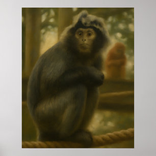 Bedaardelijke Aap – Serene Natuurkunst Poster