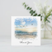 *~* BEDANK JE Beach Waves Sunset Sunrise AR7 Kaart (Staand voorkant)