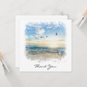 *~* BEDANK JE Beach Waves Sunset Sunrise AR7 Kaart (Voorkant / Achterkant in situ)