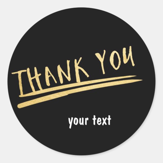 BEDANK U - Black & Gold Custom Chic Sticker (Voorkant)