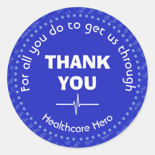 BEDANK U HARTELIJK VOOR HERO BLUE RONDE STICKER