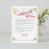 Bedankbrief van de Kerstman Folie Uitnodiging (Staand Voorkant)