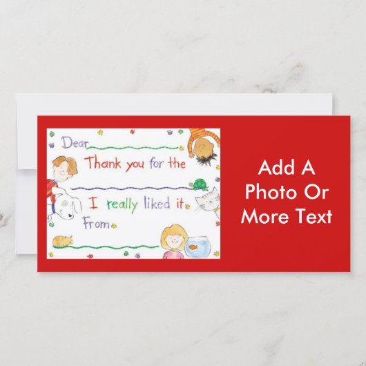 Bedankbriefje Bedankkaart (Voorkant)