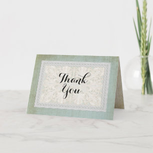 Bedankbriefje Rustic Lace met verouderd vintage li Bedankkaart
