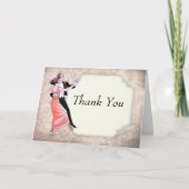 Bedankingskaart 1920's Vintage Dansend Paar Bedankkaart (Voorkant)