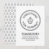 Bedankje Minimalist Modern 1e verjaardag Kaart (Voorkant / Achterkant)