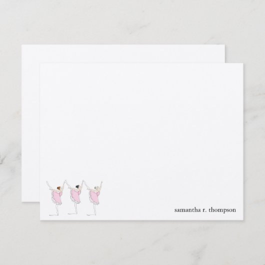 Bedankje voor balletdanseres verjaardag notitiekaartje (Voorkant / Achterkant)