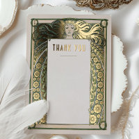 Bedankkaart Art Nouveau Mucha Vintage Deco