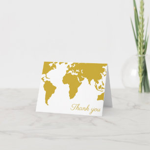 Bedankkaart - Gouden Wereldkaart