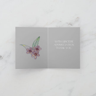 Bedankkaart- Grijze Bloemen Kaart