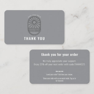 Bedankkaart Korting Code Review Logo Zakelijk Visitekaartje