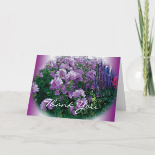 Bedankkaart, paarse hibiscusbloemen bedankkaart