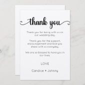 Bedankkaart, Script Bedankkaart Kaart (Voorkant / Achterkant)