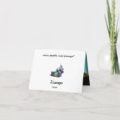 Bedankkaart Teal Blauw Zwart Goud Paars Bloem (Achterkant)