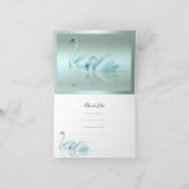 Bedankkaart Teal Blauwe Zwaan (Binnen)