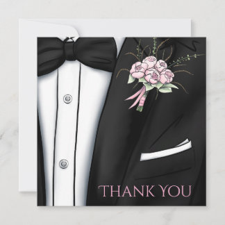 Bedankkaart - Verfijnde Bruidegom Boutonniere