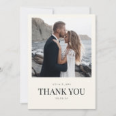 Bedankkaart voor een huwelijk met foto kaart (Voorkant)