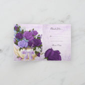  bedankkaart Witte Lila Paarse Bloemen (Binnen)