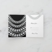 Bedankkaart Witte Parels Op Zwarte (Binnen)