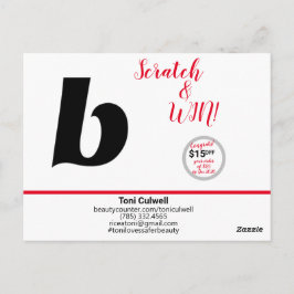 Bedankkaartje met prijsvraag briefkaart