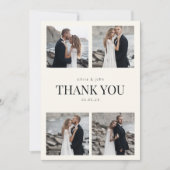Bedankkaartje voor de bruiloft met foto's kaart (Voorkant)