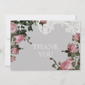 Bedankkaartjes Plat Kaart - Trellis Rose Vintage (Achterkant)