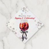 Bedankkaartjes voor het nippen en vieren bedankjes labels (Achterkant)