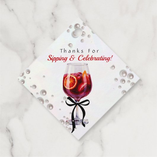 Bedankkaartjes voor het nippen en vieren bedankjes labels (Achterkant)