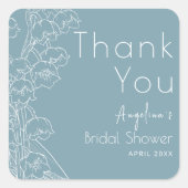 Bedanksticker voor bruidsfeest. vierkante sticker (Voorkant)
