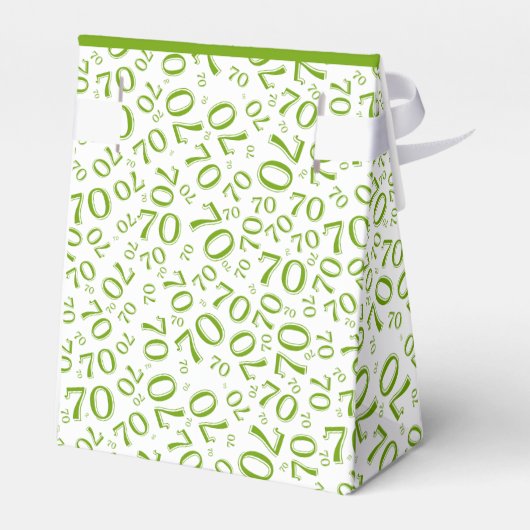 Bedankt 70e verjaardag Groen/Wit Getal Patroon Bedankdoosjes (Achterkant)