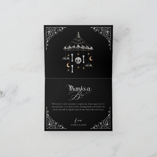 Bedankt a Boo Gothic Skeleton Mobiel Baby shower (Binnen)