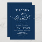 Bedankt a Brunch, Navy Blue Kaart (Voorkant / Achterkant)