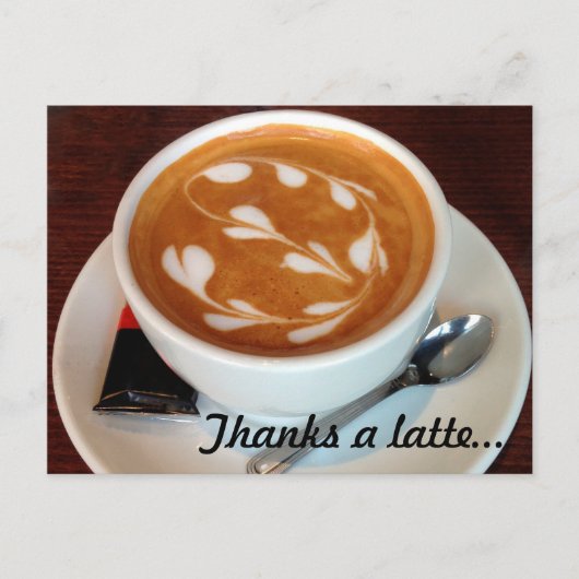 Bedankt A Latte Art Hearts Briefkaart (Voorkant)