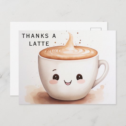 Bedankt a Latte Briefkaart (Voorkant / Achterkant)