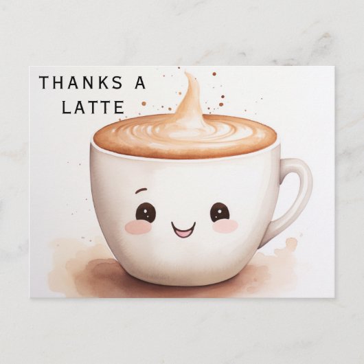 Bedankt a Latte Briefkaart (Voorkant)