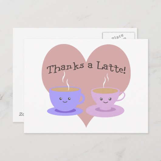 Bedankt A Latte Briefkaart (Voorkant / Achterkant)