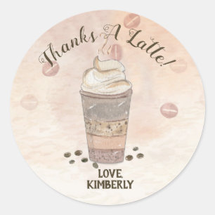 Bedankt a Latte Coffee Ronde Sticker