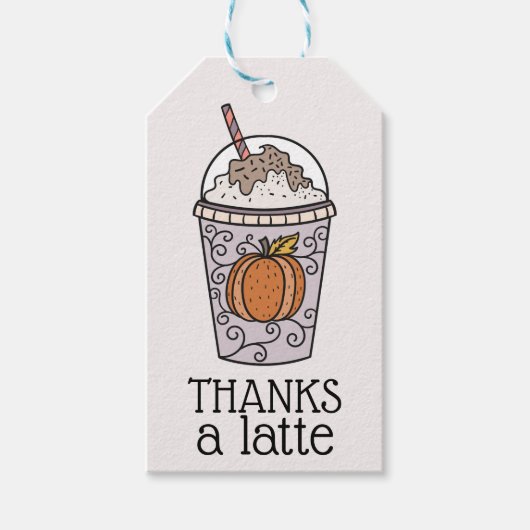 Bedankt a latte Dank u Label Cadeaulabel (Voorkant)