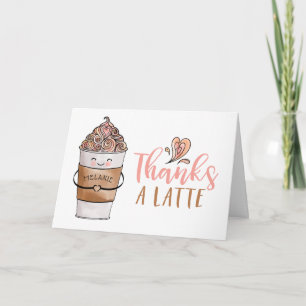Bedankt a Latte Fun Kawaii Coffee Cup Waardering