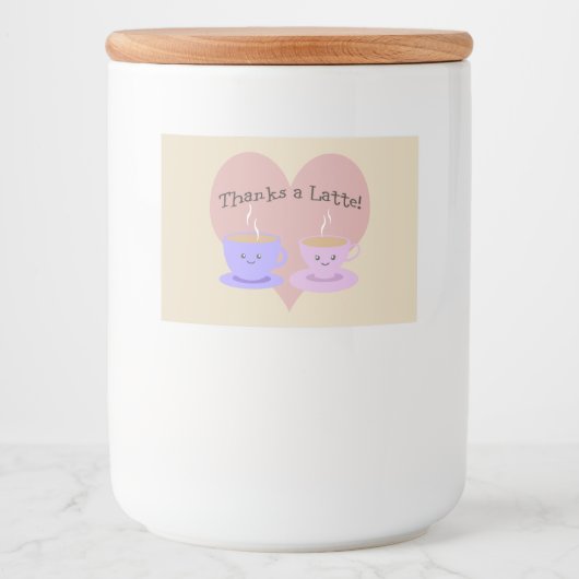 Bedankt a Latte Voedselcontainer Etiket (Voorkant)