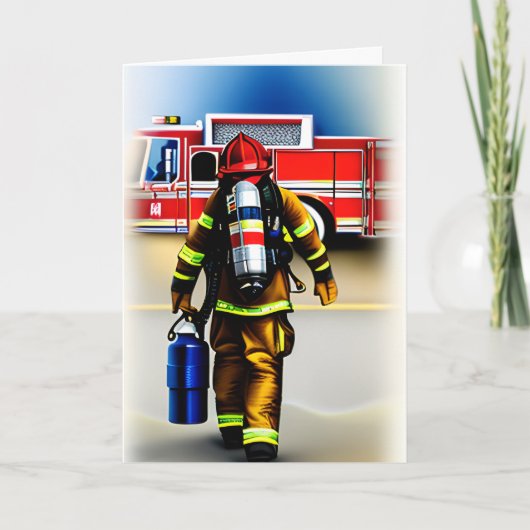 Bedankt aan een Firefighter Custom Bericht Kaart (Voorkant)