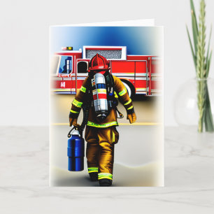 Bedankt aan een Firefighter Custom Bericht Kaart
