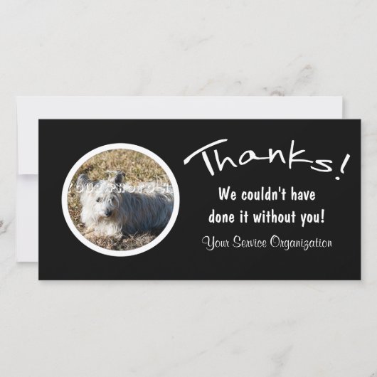 Bedankt! Aangepaste foto dank je wel Bedankkaart (Voorkant)