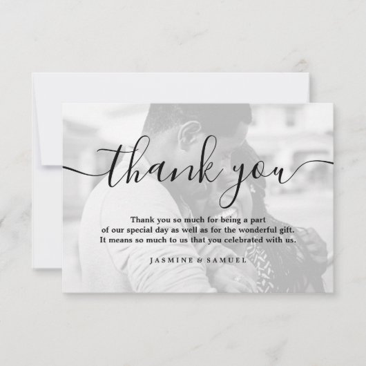 Bedankt Aangepaste Trouwfoto (Voorkant)