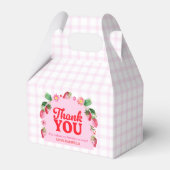 Bedankt aardbeien eerste verjaardag bedankdoosjes (Voorkant Zijde)