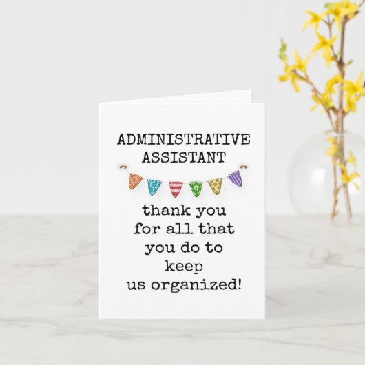 Bedankt Admin Assistant Kaart (Gele Bloem)